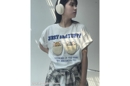「トムとジェリー」Tシャツ登場！ジェリー＆タフィーのもこもこ刺繍にアクリルキーホルダー付き【AS KNOW AS plus】 画像